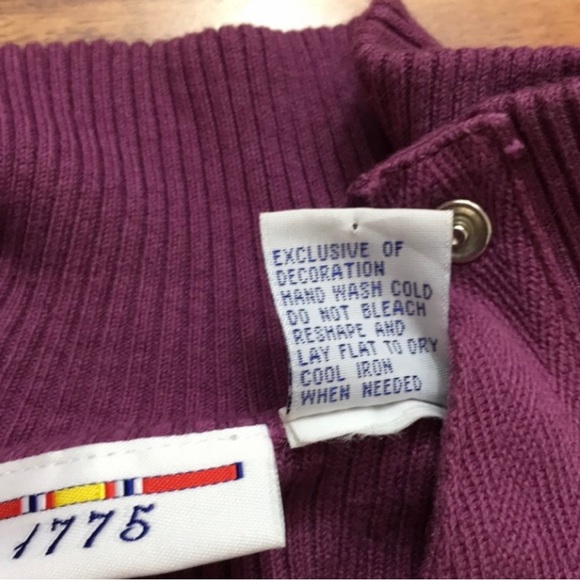 1775 Womens Mauve High Collar Ribbed Snap Button Long Sleeve Knit Top Size Large - Picture 11 of 14